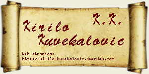 Kirilo Kuvekalović vizit kartica